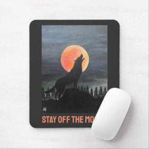 Mousepad Pintura da Silhueta do Lobo por Alfred Fox