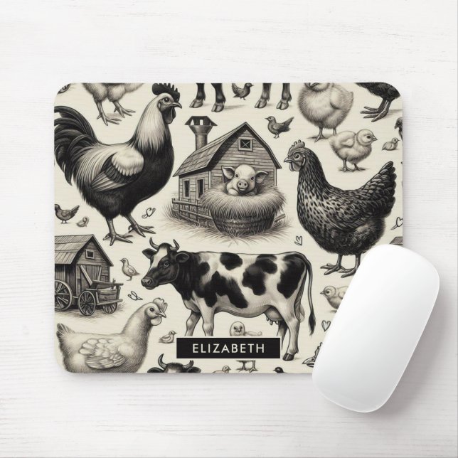 Mousepad Pintura De Animais De Exploração (Com mouse)