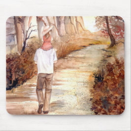 Mousepad Pintura de Aquarela do Autumn Trail