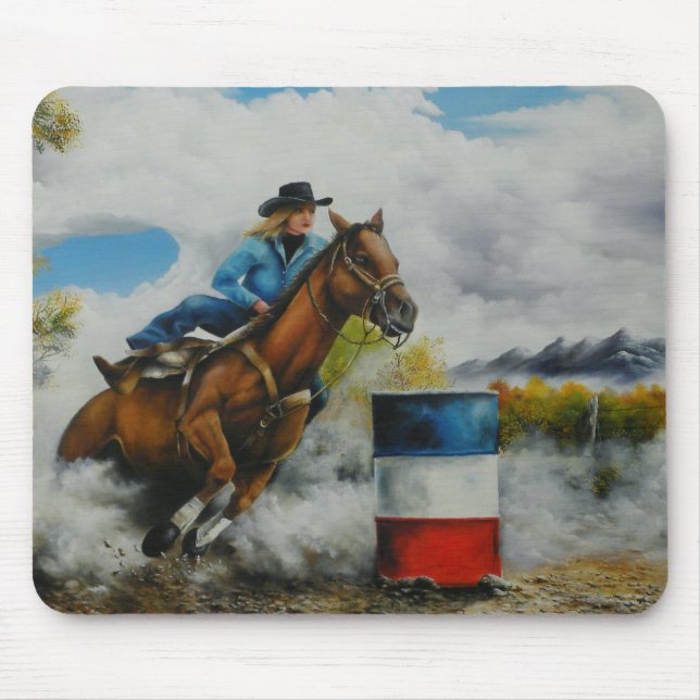 Mousepad Pintura de Barrell Racer sobre produtos personaliz (Frente)