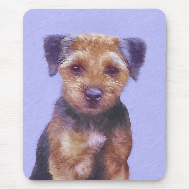 Mousepad Pintura de Borda Terrier - Arte de Cachorro Origin (Frente)