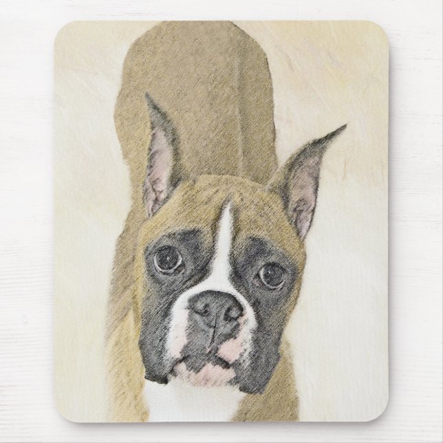 Mousepad Pintura de Boxer - Arte de Cachorro Original Bonit (Frente)