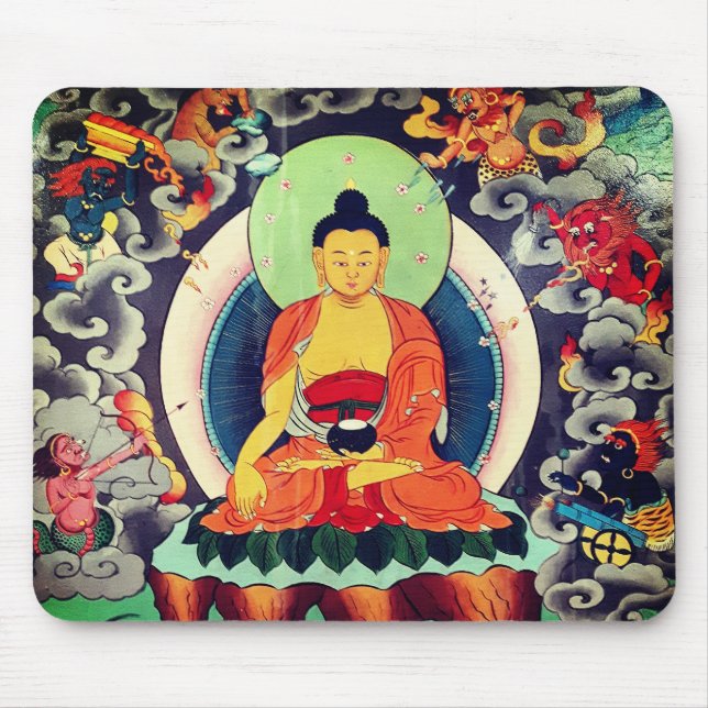 Mousepad Pintura de Buddha Shakyamuni, Himalaia - Nepal (Frente)