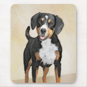 Mousepad Pintura de Cachorro de Montanha Entlebucher - Arte