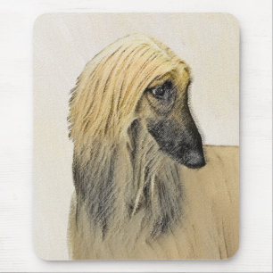 Mousepad Pintura De Cães Afegã - Arte De Cachorro Origina