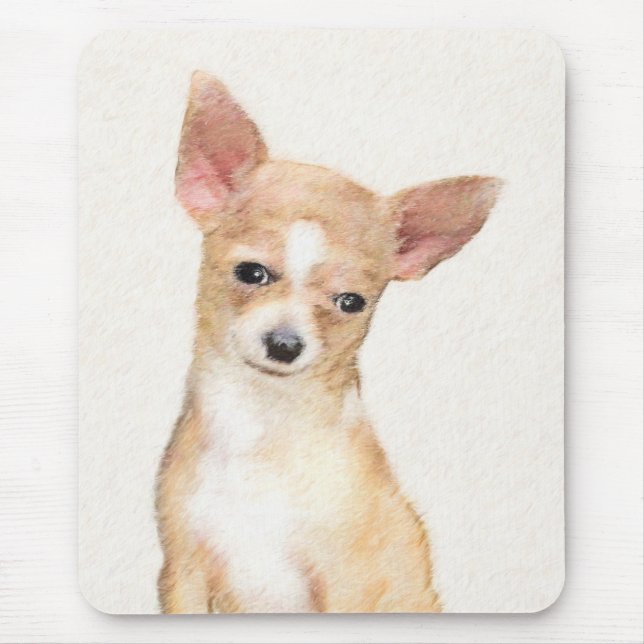 Mousepad Pintura de Chihuahua - Arte de Cachorro Original B (Frente)