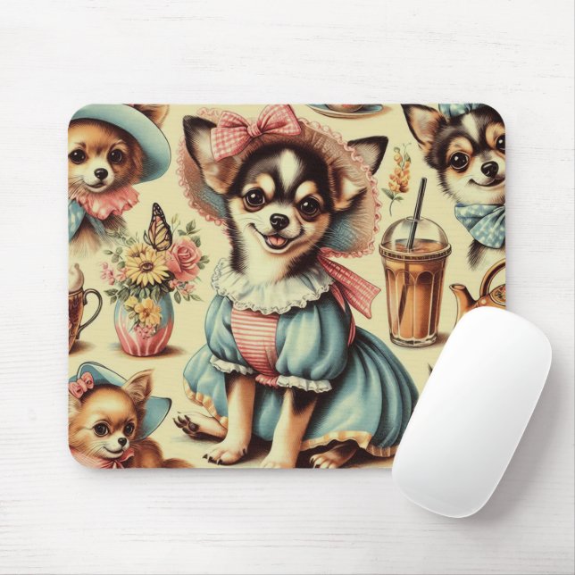 Mousepad Pintura de Chihuahua Puppy (Com mouse)