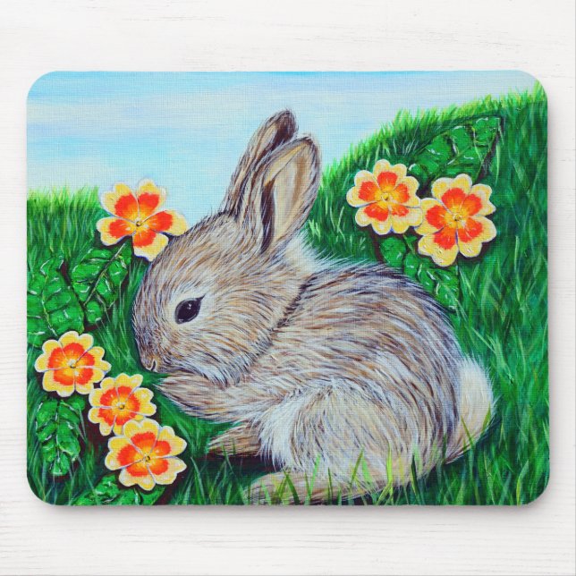 Mousepad Pintura de coelho bonito (Frente)