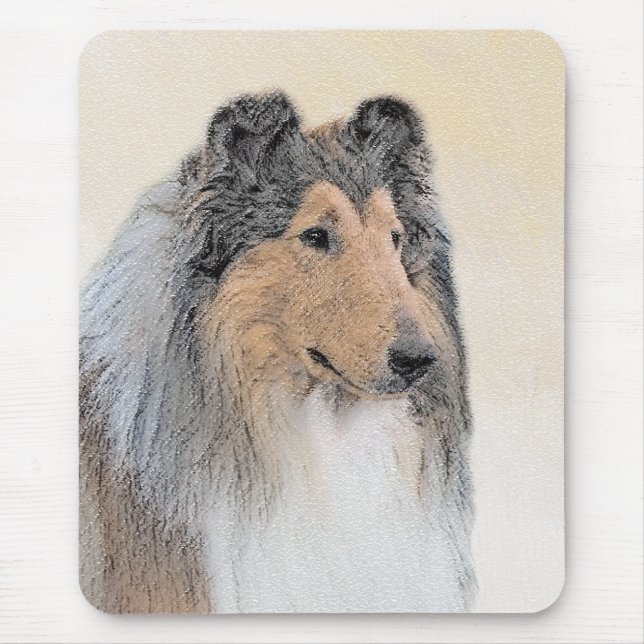 Mousepad Pintura de Collie (Rough) - Arte Cão Original Boni (Frente)