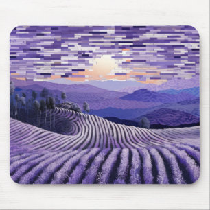 Mousepad Pintura de Decoração de Paisagem lavanda