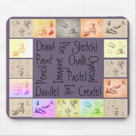 Mousepad Pintura de desenho do Desenhar de desenho antigo
