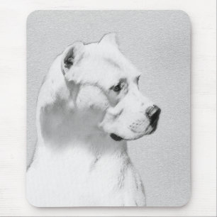 Mousepad Pintura de Dogo Argentino - Arte de Cachorro Origi