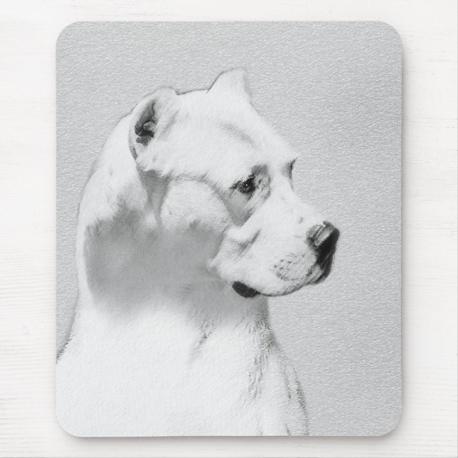 Mousepad Pintura de Dogo Argentino - Arte de Cachorro Origi (Frente)