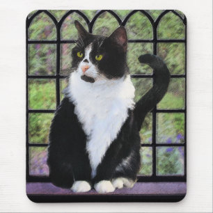 Mousepad Pintura De Gato Tuxedo - Arte De Gato Original Bon