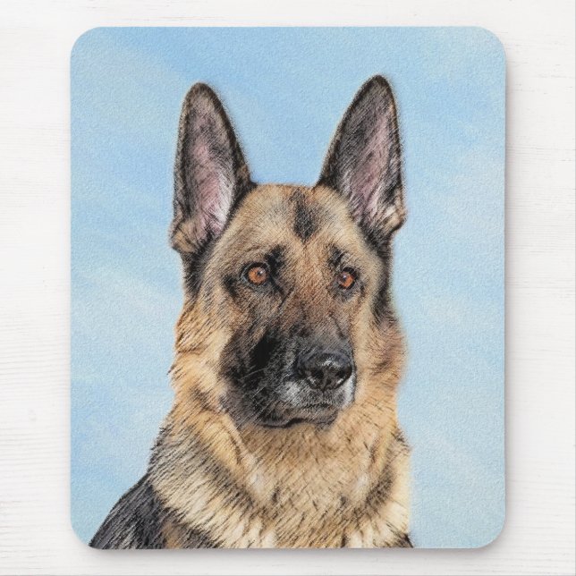 Mousepad Pintura de german shepherd - Arte de Cachorro Orig (Frente)
