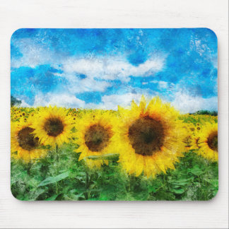 Mousepad Pintura de girassóis