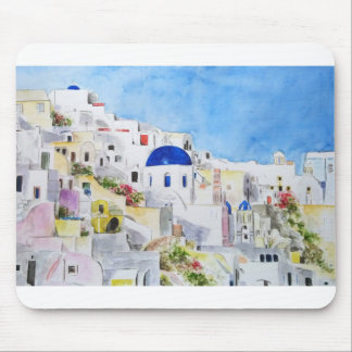Mousepad Pintura de Grécia de Santoroni, mar Egeu