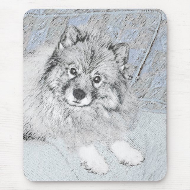 Mousepad Pintura de Keeshond Beth - Arte de Cachorro Origin (Frente)