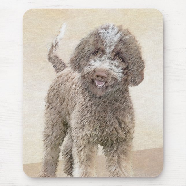 Mousepad Pintura De Lagotto Romagnolo - Arte De Cão Origina (Frente)