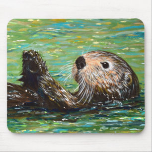 Mousepad Pintura de Lontra do Mar