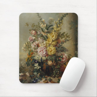Mousepad Pintura de natureza-morta floral antiga e elegante