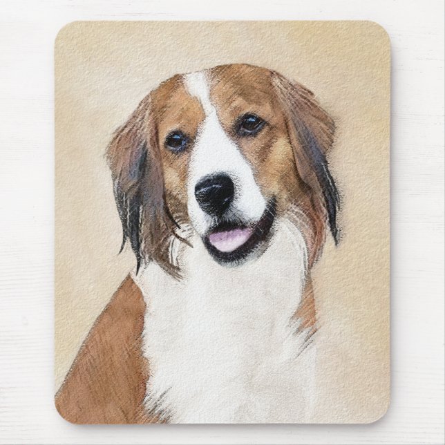 Mousepad Pintura De Nederlandse Kooikerhondje - Arte De Cão (Frente)