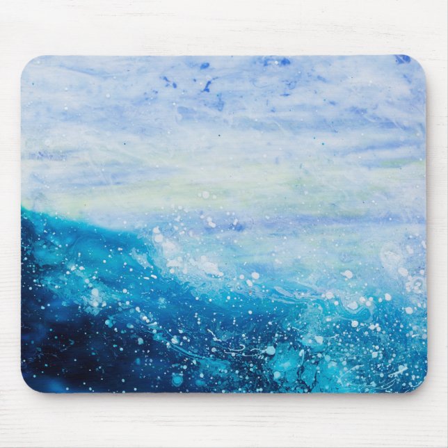 Mousepad Pintura de ondas oceânicas, espuma marinha (Frente)