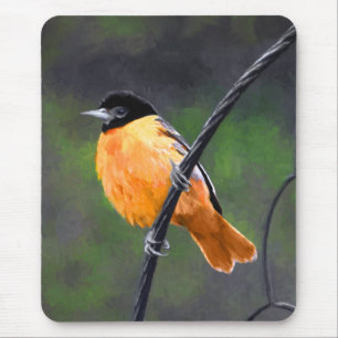 Mousepad Pintura de Oriole - Arte Original para Pássaros