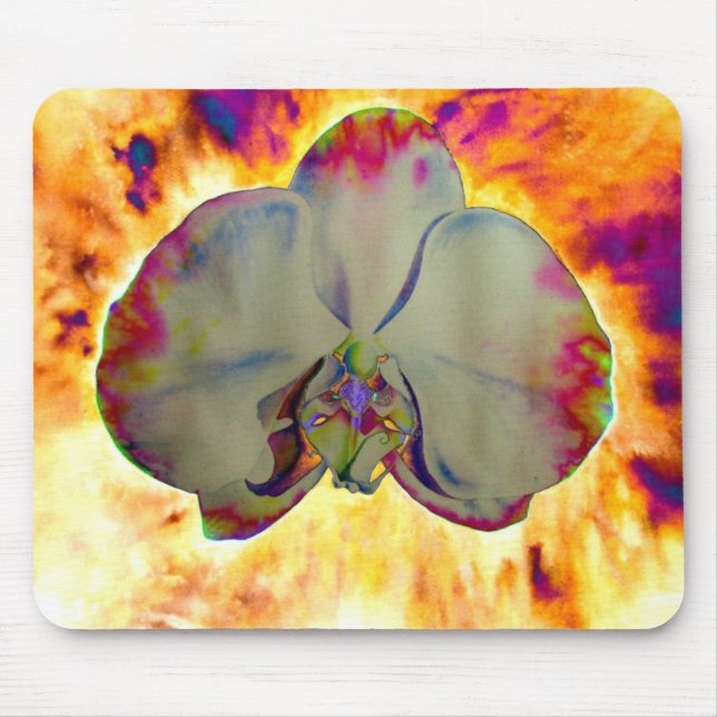 Mousepad pintura de orquídea tropical abstrato floral (Frente)