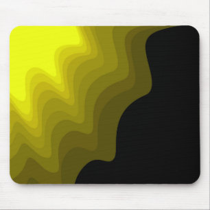 Mousepad Pintura de padrão abstrato preto e amarelo