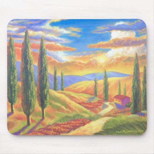 Mousepad Pintura de paisagem de Toscânia - multi (Frente)