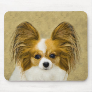 Mousepad Pintura de Papillon (Hound Tri) - Arte de Cão Orig