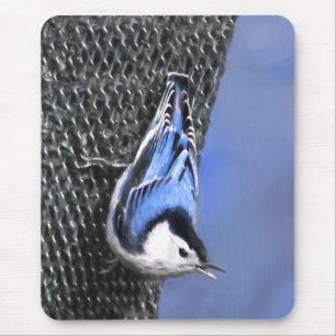 Mousepad Pintura De Pássaros De Casca Branca