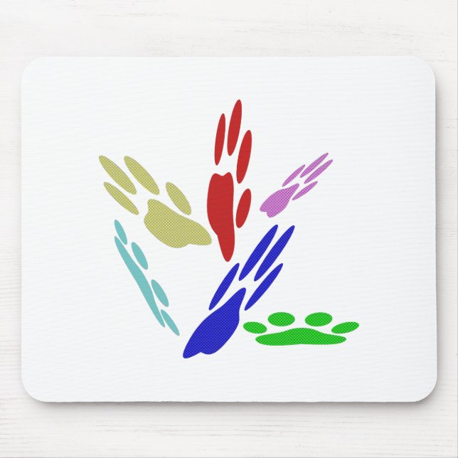 Mousepad Pintura De Pata De Cachorro Com Bolinhas (Frente)