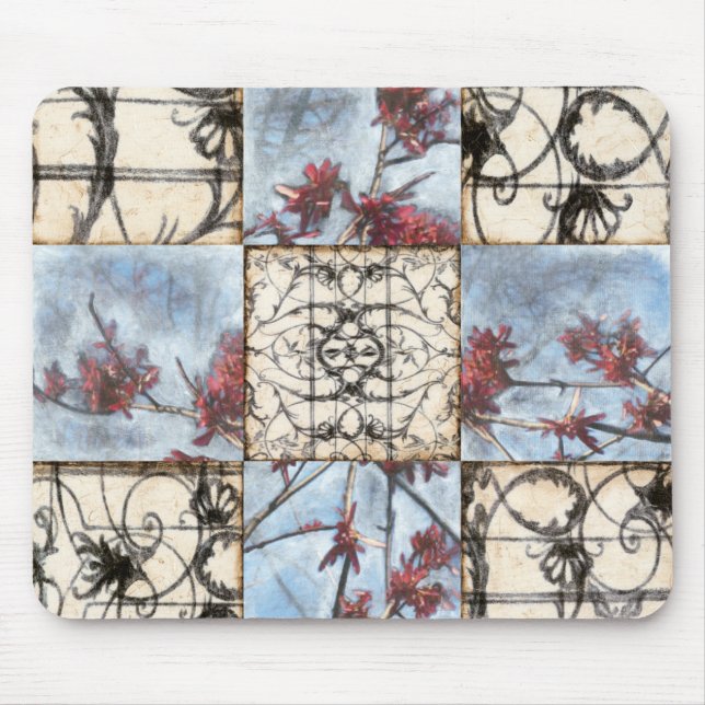 Mousepad Pintura de Rolagem de Abstrato Paneled (Frente)