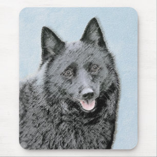 Mousepad Pintura de Schipperke - Arte de Cachorro Original