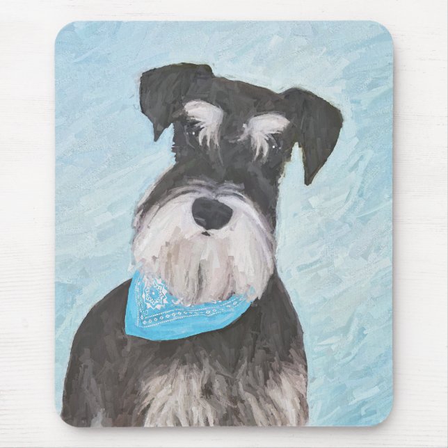 Mousepad Pintura de Schnauzer (Miniatura) - Cachorro Origin (Frente)