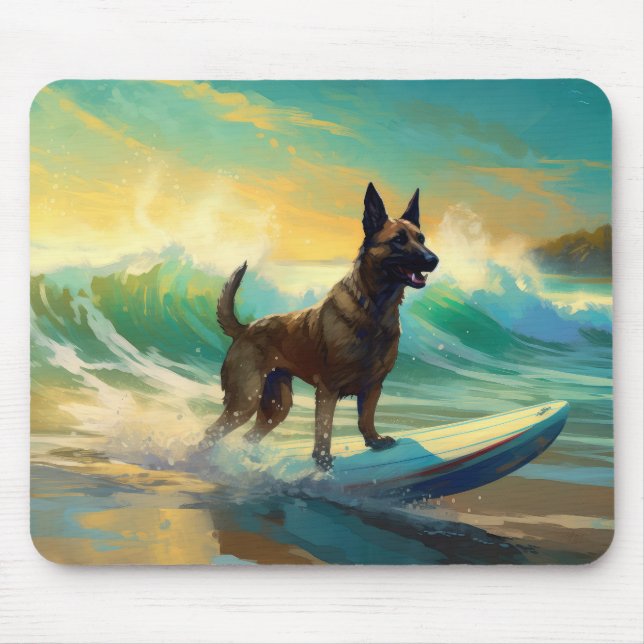 Mousepad Pintura de surfe em Malinoi, na Bélgica (Frente)