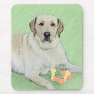 Mousepad Pintura de Tênis e Retriever Amarelo