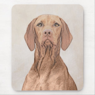 Mousepad Pintura de Vizsla - Arte Cão Original Bonita
