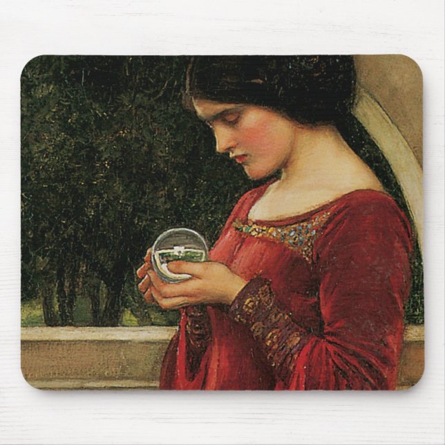 Mousepad Pintura de Waterhouse da Mulher Cristal Ball (Frente)