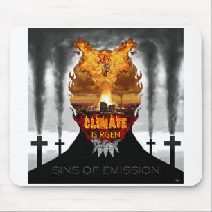 Mousepad Pintura digital sobre as alterações climáticas.