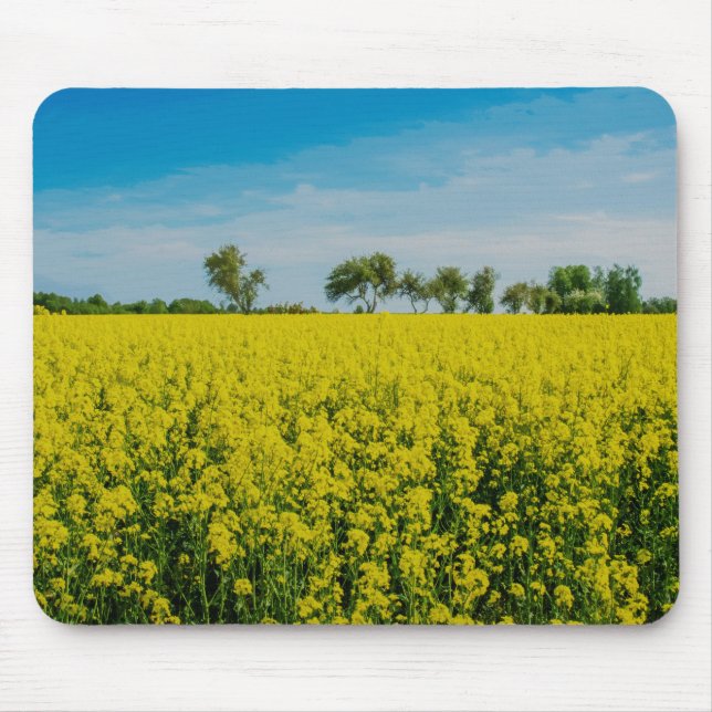 Mousepad Pintura do campo das flores amarelas (Frente)