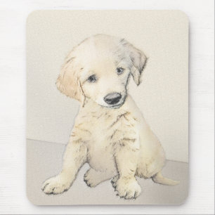 Mousepad Pintura do filhote de cachorro do golden retriever