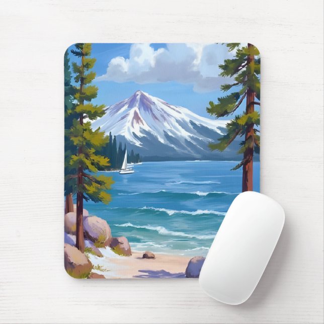 Mousepad Pintura do Lago Tahoe, Sand Harbor (Com mouse)