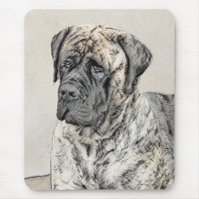 Mousepad Pintura do Mastiff Inglês (Brindle) - Arte Canina (Frente)