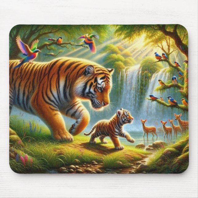 Mousepad Pintura do Paraíso da Selva Whimsical (Frente)