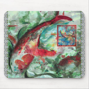 Mousepad Pintura dos peixes da carpa de Koi