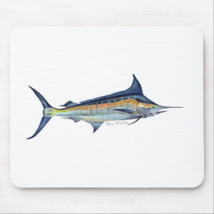 Mousepad pintura dos peixes do espadim azul