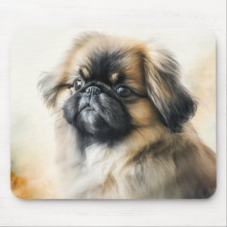 Mousepad Pintura em Aquarela de Pekingese Cuja Cãozinha